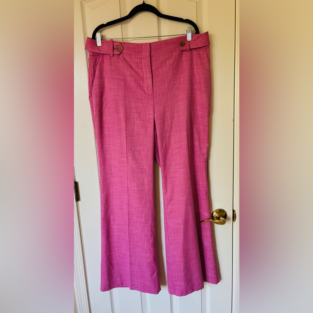 Talbots Pink Wide Leg Women's Pants Lined Women’s Size 16 Spring Fun NEW - Picture 3 of 14